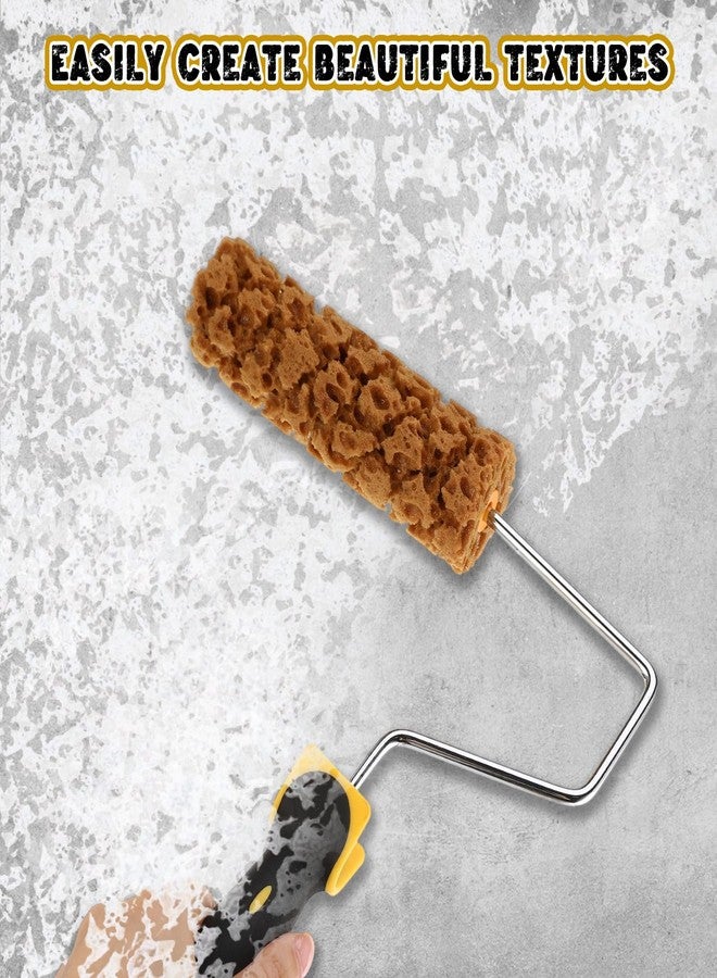Hokoad Texture Sponge Paint Rollers Kit, Texture Pattern Paint Roller Brush, Decorate for Wall Painting Tool with Rollers Frame, Sponges and Tray, Decor Art Painting Roller for Home Wall Ceiling (5) - Image 3