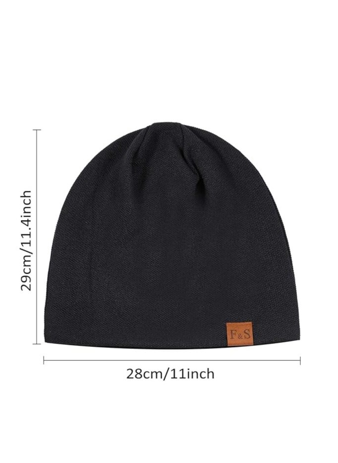 SYOSI - Mens Slouchy Beanie Hats, Winter Hats for Men and Women, Slouchy Knit Beanie Hat Winter Warm Oversized Skull Cap for Men Women 2 Pcs - Image 1