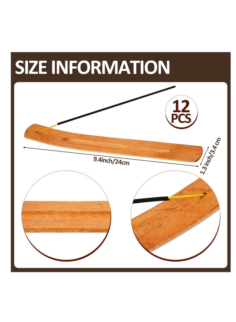SOLARAE Wooden Incense Stick Holder, 12 Pcs Incense Burner Holder fits Most Incense Sticks, Modern Incense Sticks Decor, Wood Incense Burner Ash Holder Incense Trays, for Sticks Home Yoga - Image 2