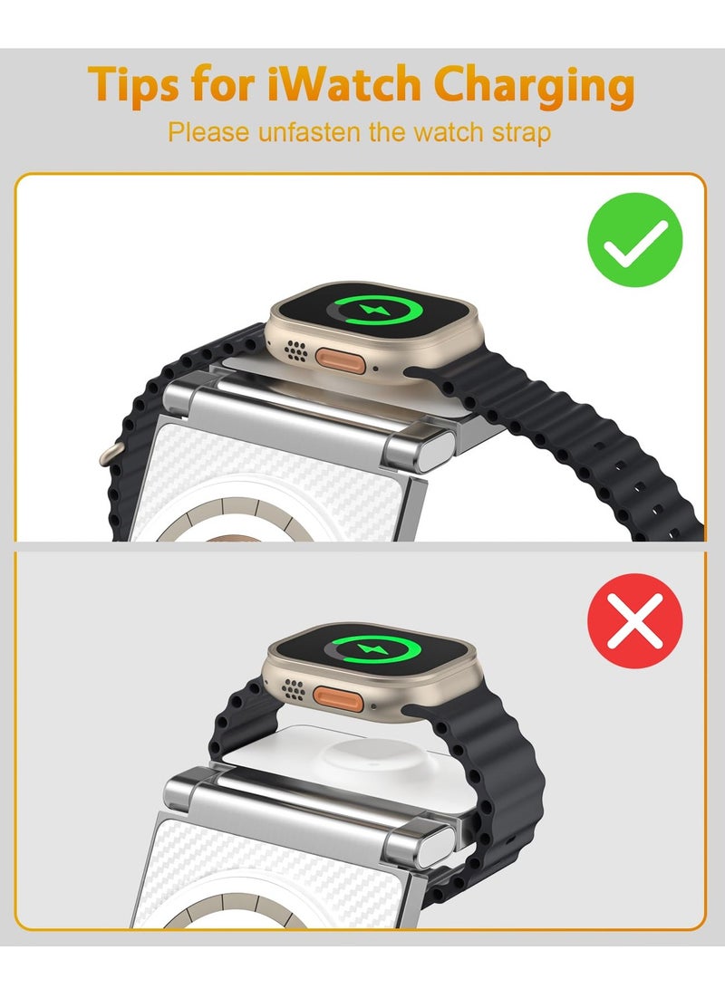 KASTWAVE KASTWAVE 3 in 1 Wireless Charger, Mag-Safe Wireless Charger, Portable Mag-Safe Charger Stand, Foldable 3 in 1 Wireless Charging Station for iPhone 14/13/12/11/8/Pro/Max and Samsung - Image 3