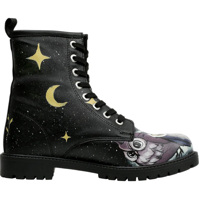 DOGO Long Boots for Women â€“ Vegan Leather and Unique Design Womens Winter Boots, Comfortable and Stylish Womens Boots, Owls Family Black, Size 6.5 - Image 3