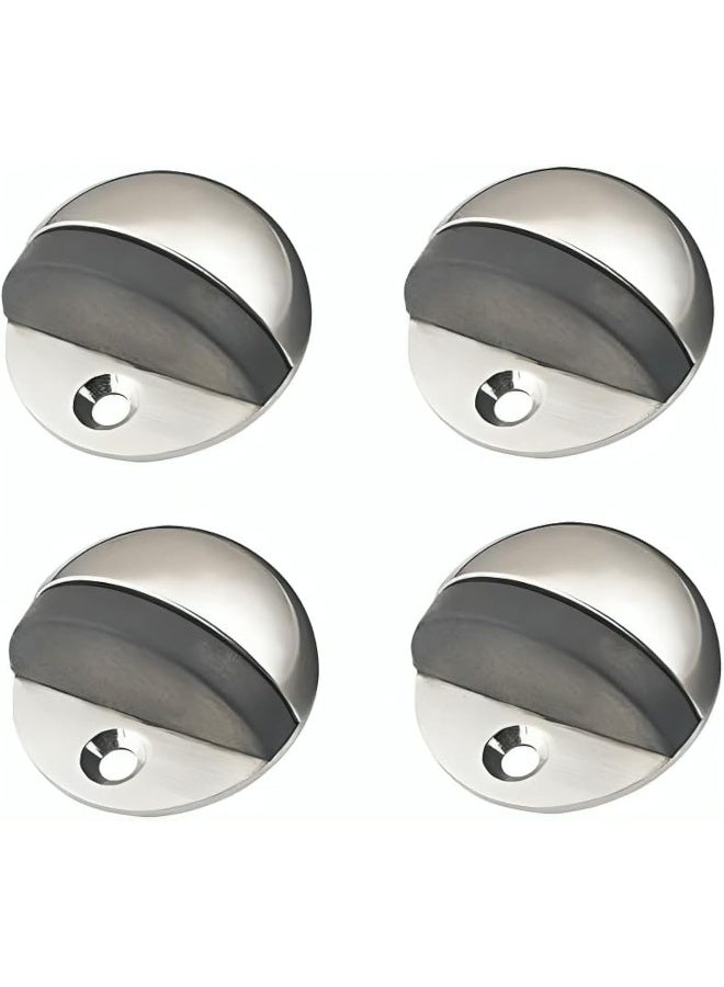 Biella Stainless Steel Half Round Door Stopper With Rubber Bumper Door Retainer (Pack Of 4) - Image 1