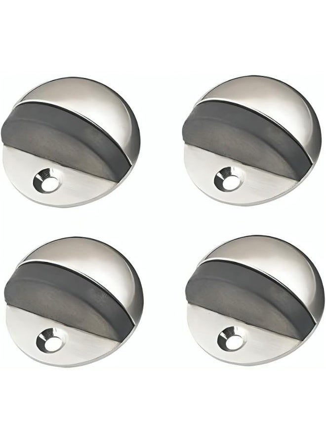 Biella Stainless Steel Half Round Door Stopper With Rubber Bumper Door Retainer (Pack Of 4) - Image 2