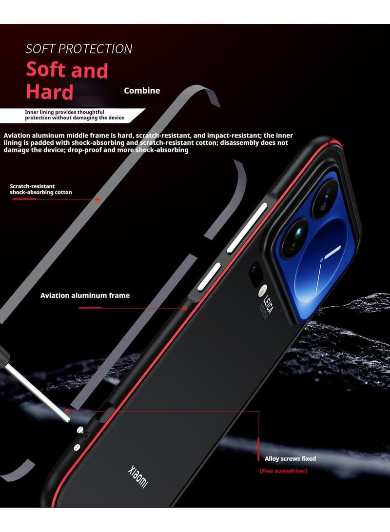 عام Metal Bumper Frame Case Compatible with Xiaomi 17 Pro Max, Deluxe Premium Aluminium Alloy Shockproof Bumper Frame - Image 4