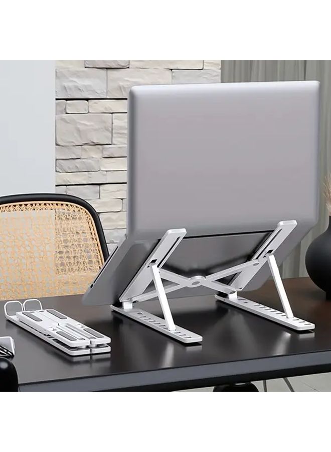 Black 10 13 Inch Adjustable Laptop Stand Portable Foldable Cooling Base Tablet Holder - Image 2