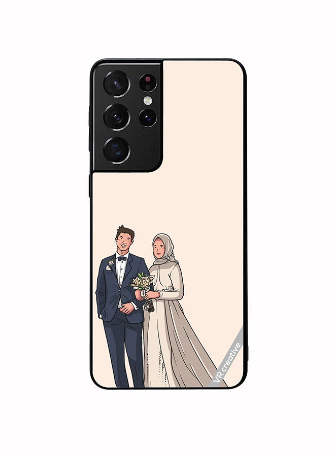 VR CREATIVE Protective Case Cover For Samsung Galaxy S21 Ultra 5G Wedding Design Multicolour - Image 1