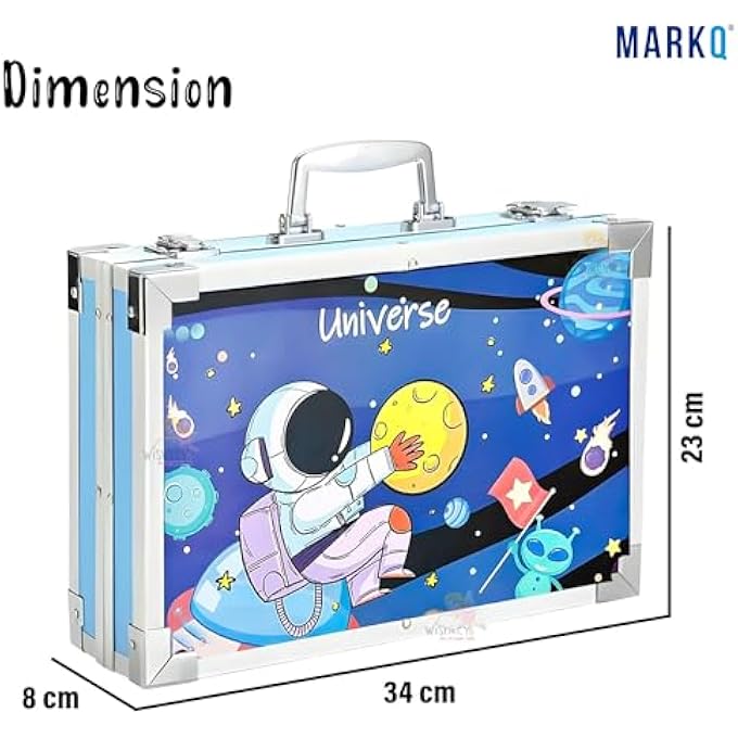 SPACE ART KIT FOR KIDS – 145 PCS DRAWING & PAINTING SET WITH COLOR PENCILS, OIL PASTELS, PAINT BRUSHES, CRAYONS & ACCESSORIES | CREATIVE ART & CRAFT BOX FOR BOYS & GIRLS, MOON & ASTRONAUT THEME - Image 4