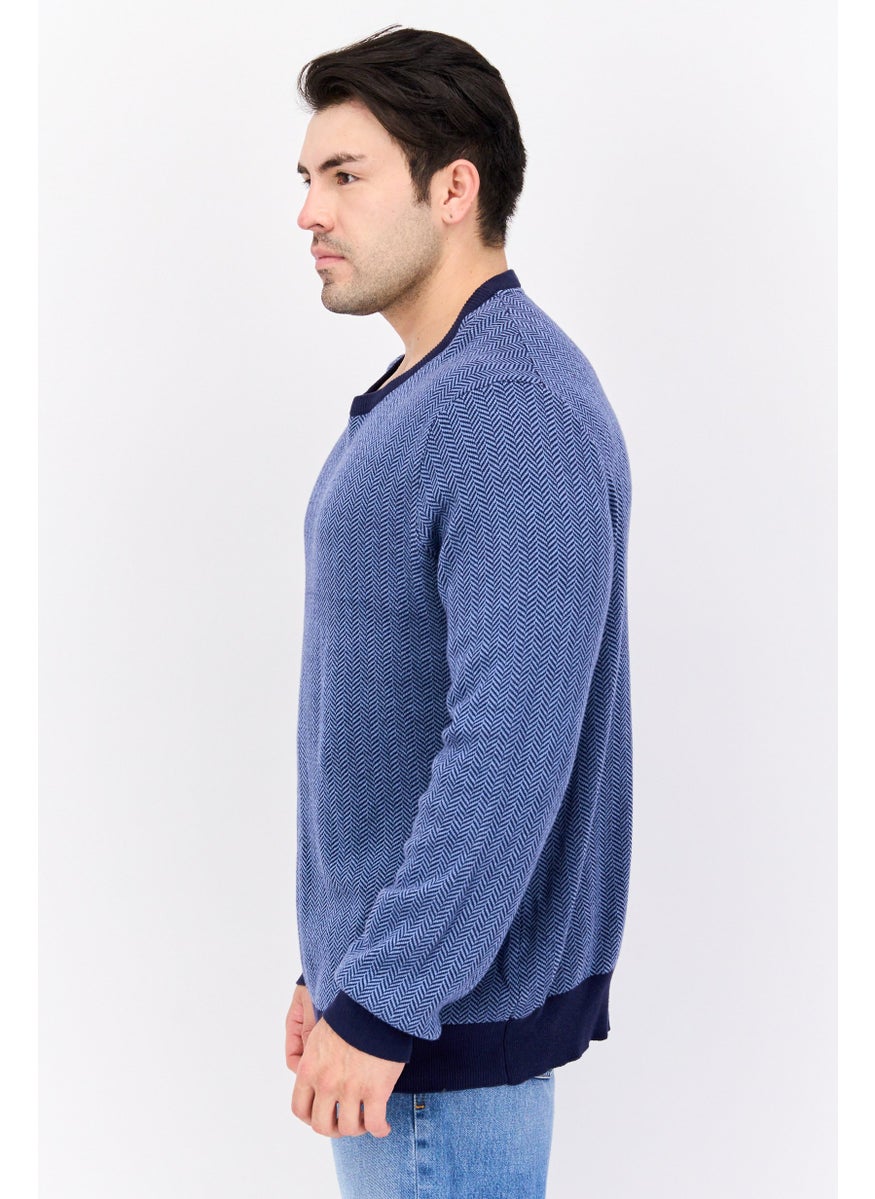 Men Round Neck Long Sleeves Textured Sweatshirt, Navy - pzsku/ZE27320124E7EC4D4920EZ/45/_/1737642051/213b8974-c69f-4f2a-a80b-a303d68f43cd