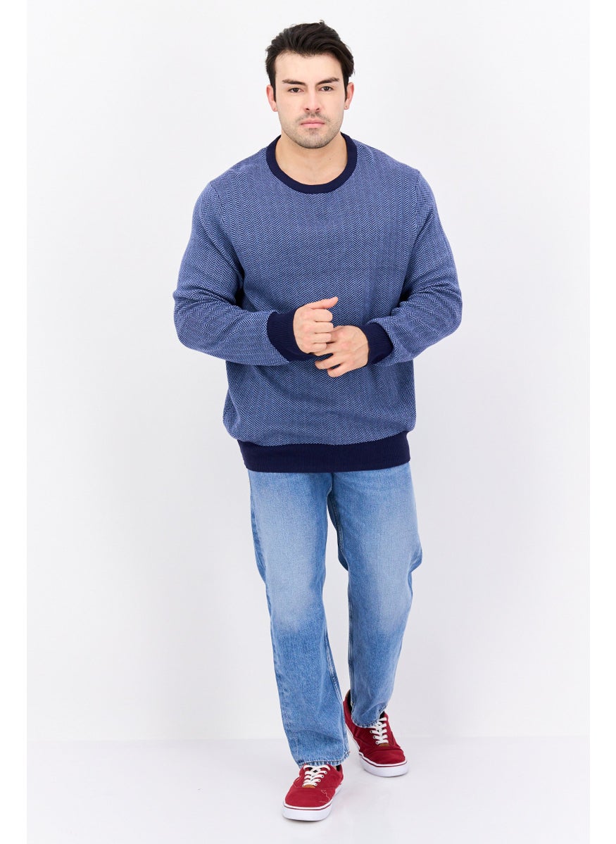 Men Round Neck Long Sleeves Textured Sweatshirt, Navy - pzsku/ZE27320124E7EC4D4920EZ/45/_/1737642063/f87814aa-08ef-4925-8b2d-593625a1f202