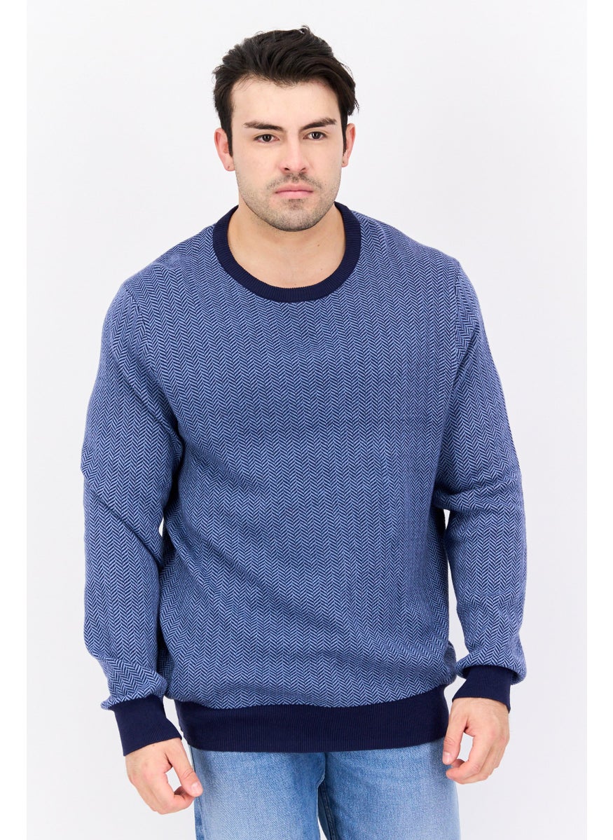 Men Round Neck Long Sleeves Textured Sweatshirt, Navy - pzsku/ZE27320124E7EC4D4920EZ/45/_/1737642098/aaa07082-cf72-46b2-bdbe-535ba77b9217