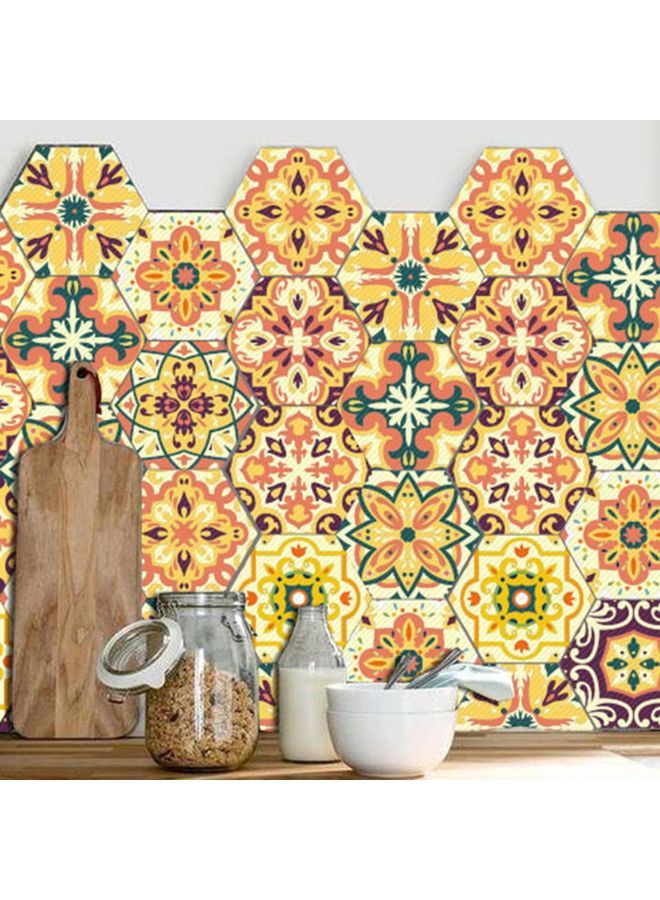 NIBEMINENT 10-Piece Hexagon Shaped Non-Slip PVC Scratch Resistant Wall Stickers Multicolour - Image 3