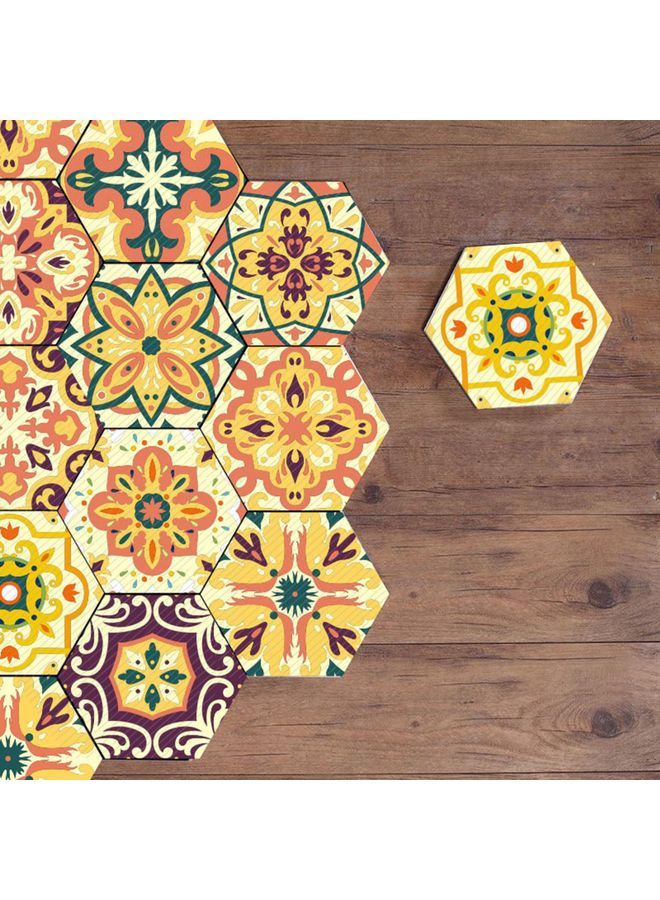 NIBEMINENT 10-Piece Hexagon Shaped Non-Slip PVC Scratch Resistant Wall Stickers Multicolour - Image 2