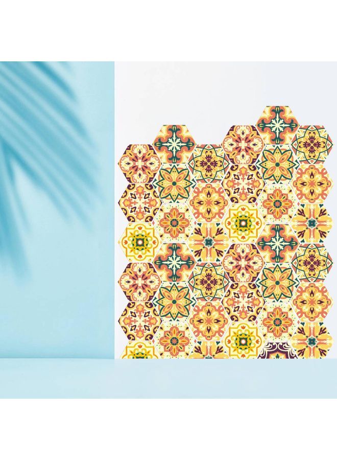 NIBEMINENT 10-Piece Hexagon Shaped Non-Slip PVC Scratch Resistant Wall Stickers Multicolour - Image 5