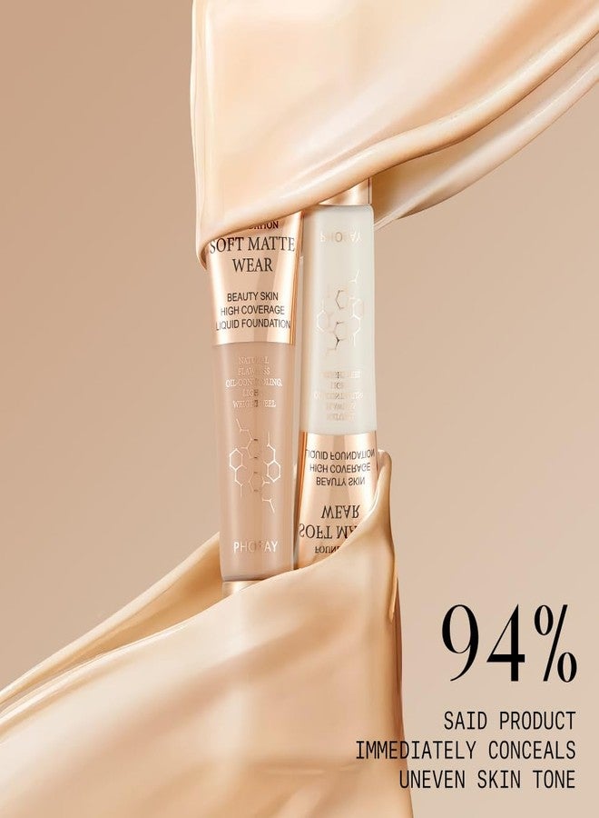 PHOFAY Liquid Foundation 30ml / 1.01 fl oz - Lightweight, Oil-Control & Breathable Formula, Radiant Sheer Finish, 10 Shades for All Skin Tones, Natural Everyday Wear (10#) - Image 2