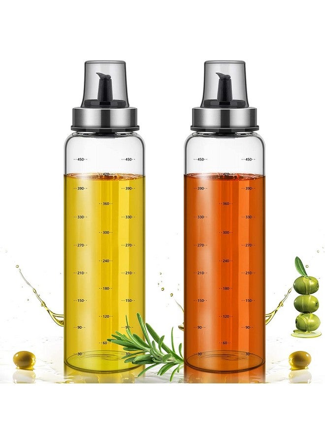 STORE 2508 Store2508 Cooking Oil Bottles 500ml Oil Dispenser Set Wide Neck Easy to Fill and Clean Leak proof Glass Oil and Vinegar Measuring Cruet for Kitchen (Pack of 2) - Image 1