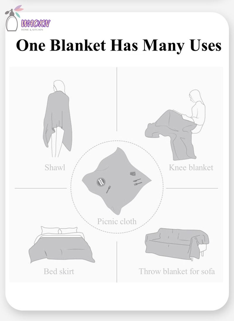 WAOKN Tablecloth, Waterproof And Oil-Proof End Table Dustproof Cover, Simple Style Solid Color Picnic Blanket, White - Image 5