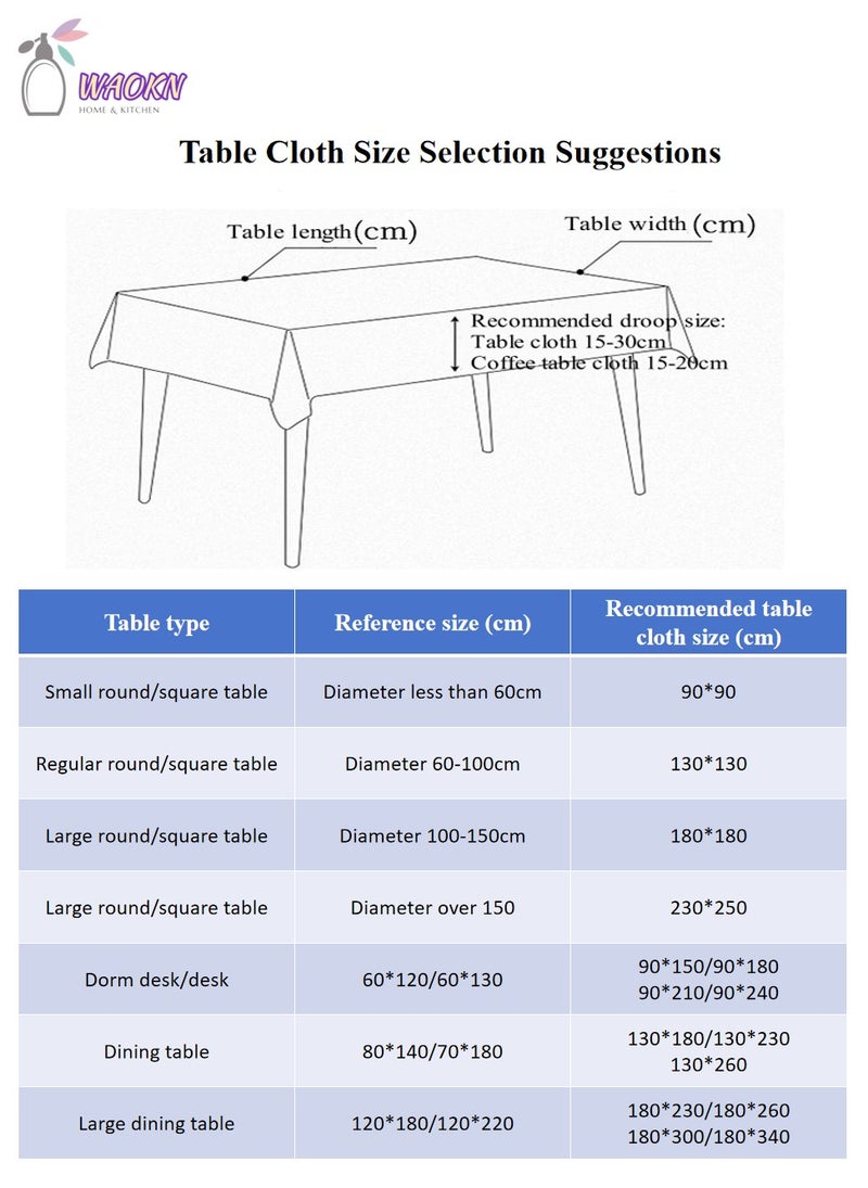 WAOKN Tablecloth, Waterproof And Oil-Proof End Table Dustproof Cover, Simple Style Solid Color Picnic Blanket, White - Image 4