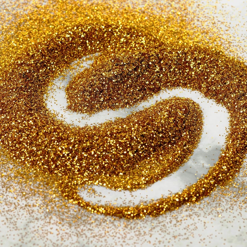 Mahir Glitter MAHIR GLITTER Supreme Golden ECO Friendly Glitter 30 GM JAR  - Image 5