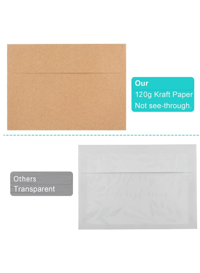 Zikra 50Pcs Brown Kraft Envelopes, 5x7 Envelopes for Invitations, A7 Invitation Envelopes, Card Envelopes, for Personalize Gift Cards, Wedding, Baby Shower, Birthday Party - Image 5