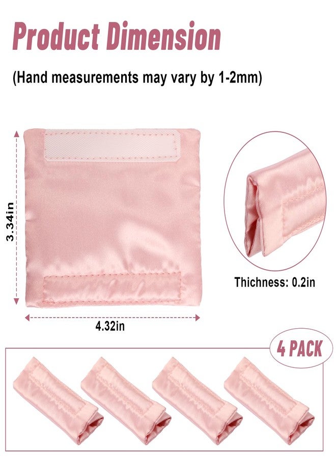 HWEIUA 4 Pack Satin CPAP Mask Strap Covers, Silk CPAP Strap Covers Comfortable CPAP Strap Cushion Pads CPAP Face Protector, Universal and Reusable CPAP Headgear Strap Covers for Reducing Red Marks, Pink - Image 4