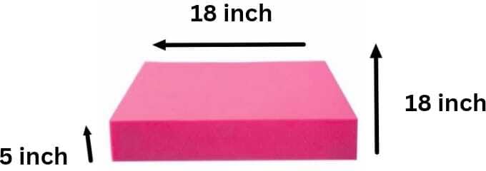 Xpression india PU Foam Sheet 40 Density for Cushions Chair Seat Yoga Meditation Seat 5 inch Single PU Foam Mattress L x W 18 inch x 18 inch - Image 2