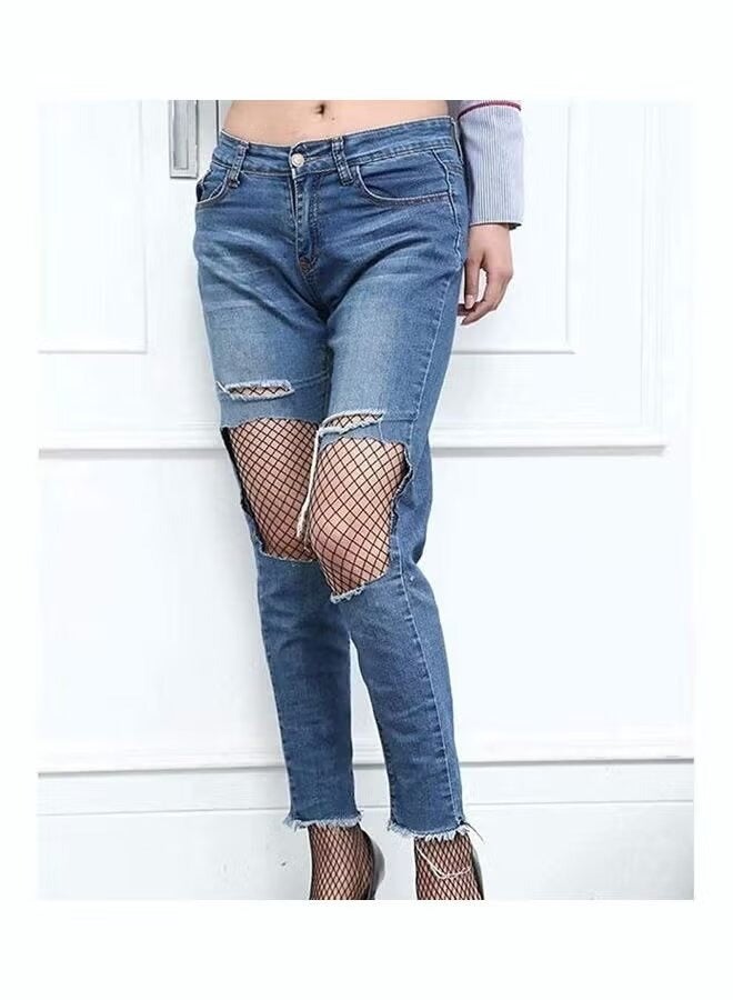 High Waist Pantyhose Tights Fishnet Stockings Black - Image 1