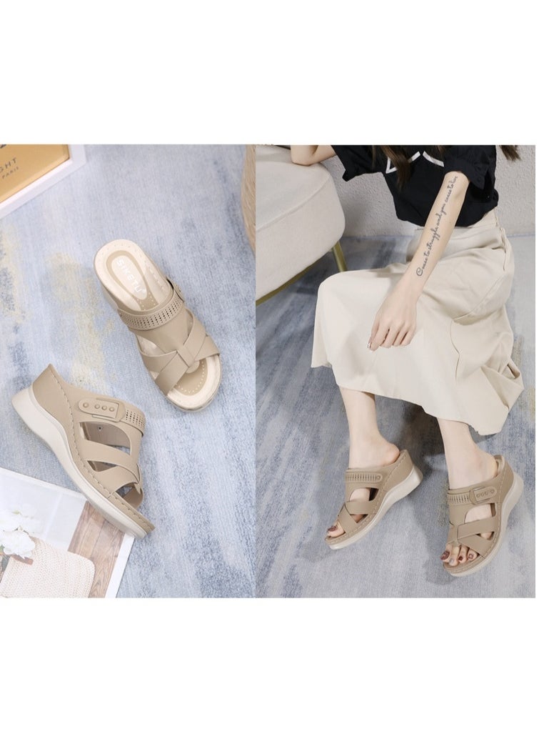 SIKETU Women's Slippers Summer Casual Wedges  Fashion Platform Shoes Lightweight Soft Sole Women Shoes  - Image 1