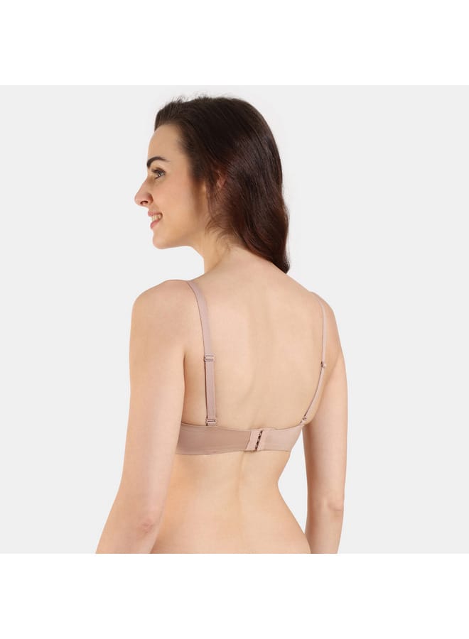 zivame Zivame Solid Padded Wired T-shirt Bra with Hook and Eye Closure - Image 3