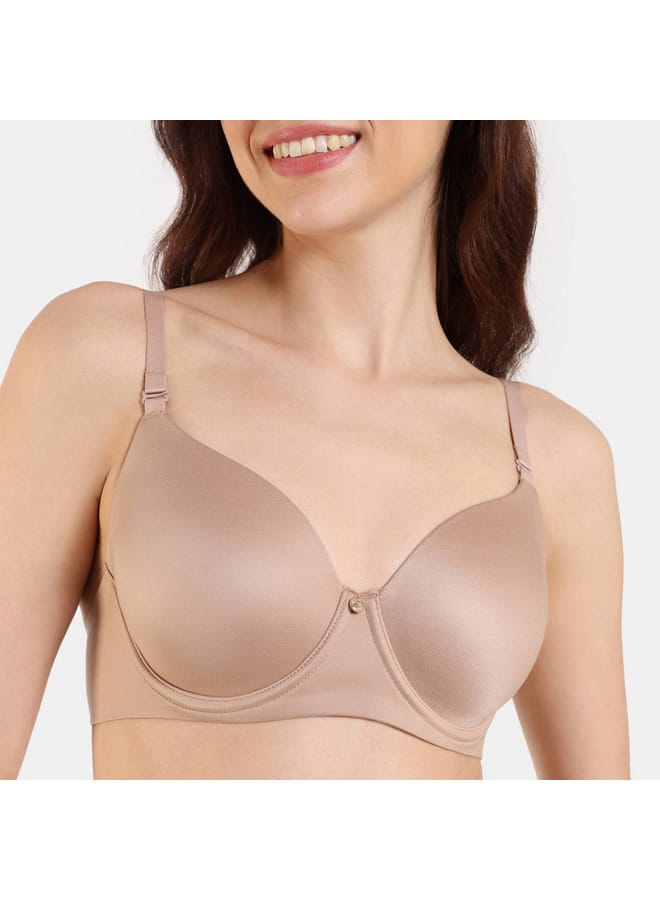 zivame Zivame Solid Padded Wired T-shirt Bra with Hook and Eye Closure - Image 4
