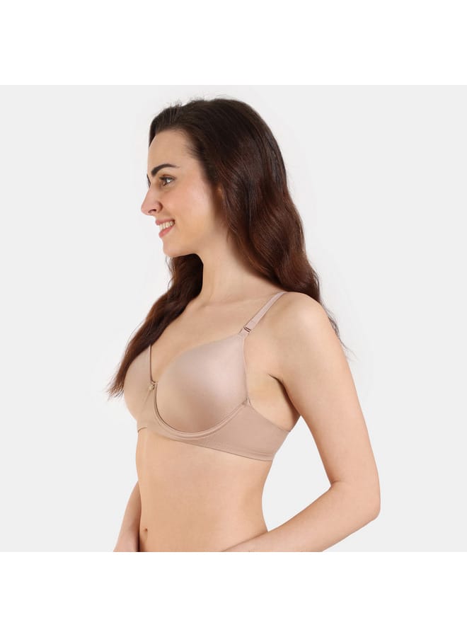 zivame Zivame Solid Padded Wired T-shirt Bra with Hook and Eye Closure - Image 2