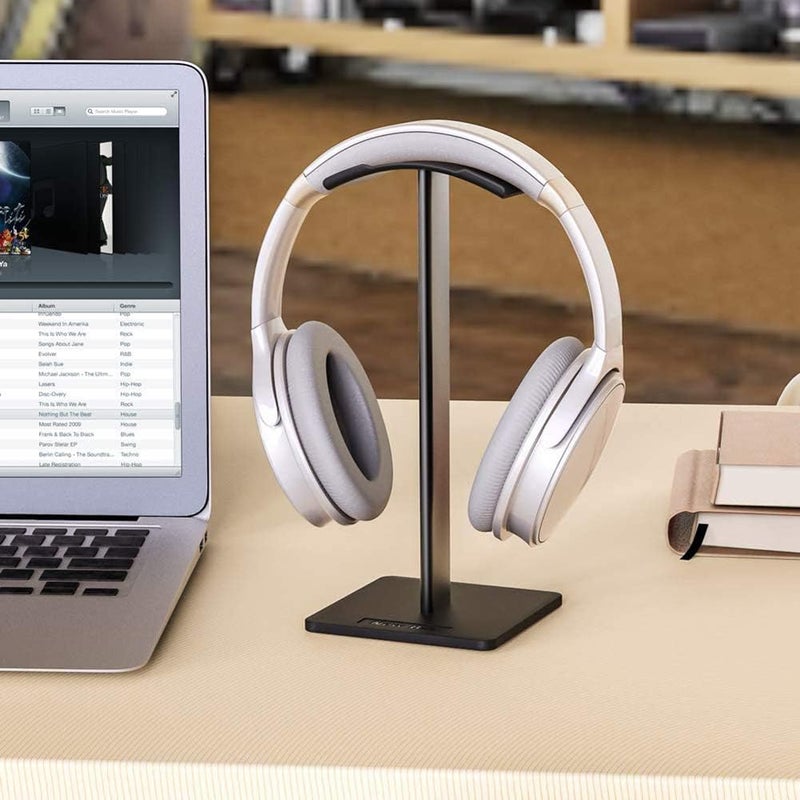 Bingcute Aluminum Desk Headphone Stand Hanger with Cable Holder for Sennheiser Sony Audio Technica Bose Beat AKG Gaming Headset Display Table Display Rack Hanger Support Black - Image 2