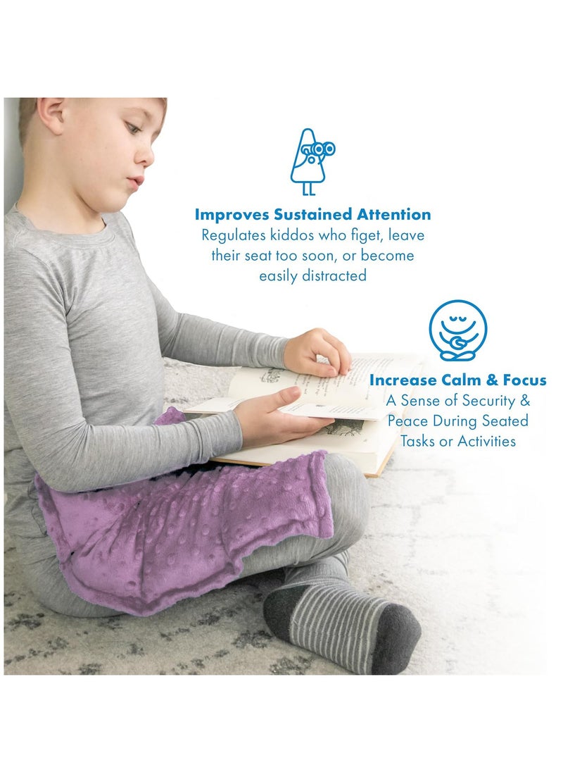 Fabienne Weighted Lap Blanket for Kids 3Lbs Dotted Minky Weighted Lap Pad for Kids with Sensory Processing Issues Like Autism or ADHD 56x48cm Lilac/Grey  - Image 2