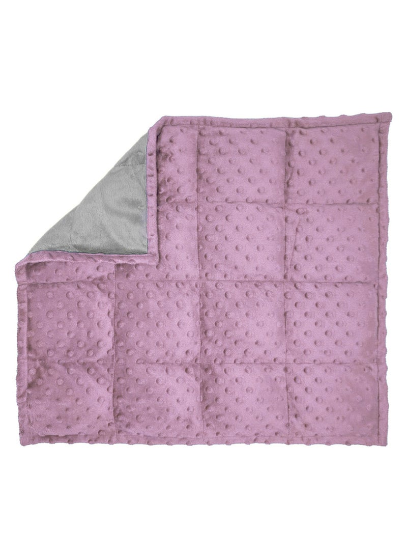 Fabienne Weighted Lap Blanket for Kids 3Lbs Dotted Minky Weighted Lap Pad for Kids with Sensory Processing Issues Like Autism or ADHD 56x48cm Lilac/Grey  - Image 1