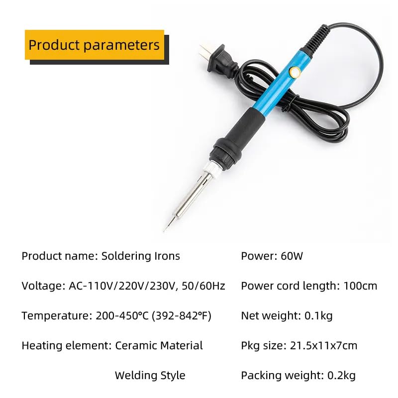DZK 60W Soldering Iron Kit with Temperature Control | Adjustable 200°C–450°C | 5 Tips, Stand, Solder Wire & Flux | Electric Soldering Tool for Mobile Repair & DIY - Image 5