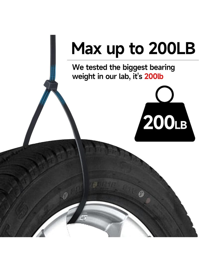 26 Inches Large Zip Ties Heavy Duty 100 Packs - Max Load 200 LBS, Work Temp 5 ℉ - 176 ℉ - Long Durable Adjustable Nylon Wire Ties for Both Indoor and Outdoor - Image 3