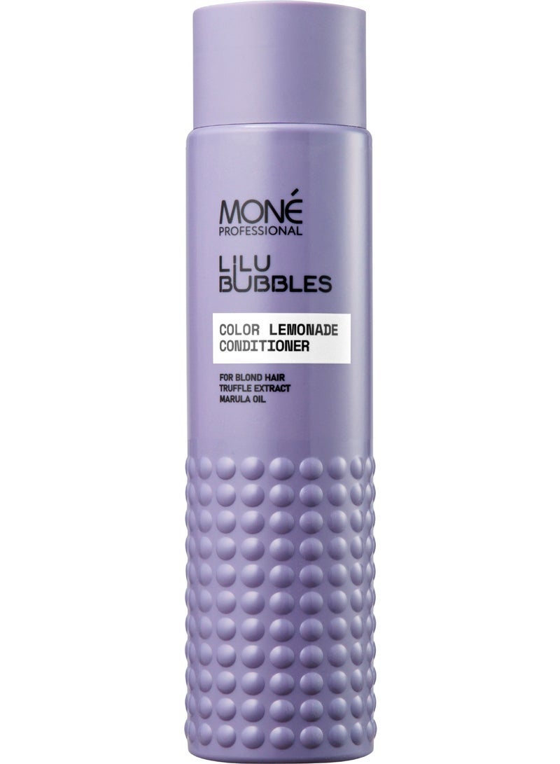 MONE Professional Lilu Bubbles Color Lemonade Conditioner - Conditioner For Bleached Hair (Not Silver, Not Purple) With Marula Oil And Truffle Extract, Marula Oil Provides Protection From Environmental Damage, Moisturizes, And Combats Frizz, Truffle Extract Rich In Amino Acids, Proteins, Antioxidants, And Minerals Restores And Strengthens Damaged Hair, D-panthenol Offers Effective Hydration, 300ml - Image 1