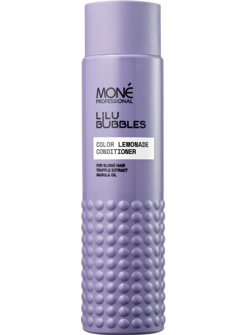 MONE Professional Lilu Bubbles Color Lemonade Conditioner - Conditioner For Bleached Hair (Not Silver, Not Purple) With Marula Oil And Truffle Extract, Marula Oil Provides Protection From Environmental Damage, Moisturizes, And Combats Frizz, Truffle Extract Rich In Amino Acids, Proteins, Antioxidants, And Minerals Restores And Strengthens Damaged Hair, D-panthenol Offers Effective Hydration, 300ml - Image 2