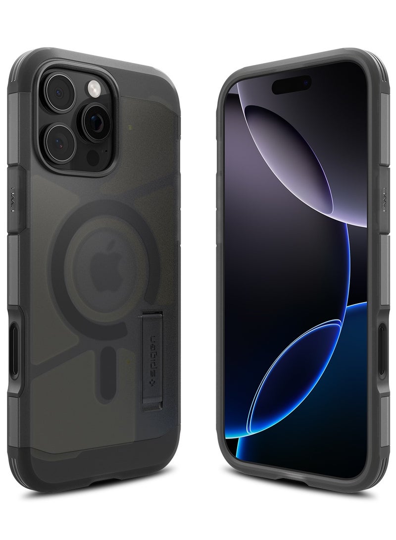 Spigen Tough Armor T (Ai) MagFit AI iPhone 16 PRO Case Cover [Camera Control Button] MagSafe with Kickstand - Frost Black - Image 1