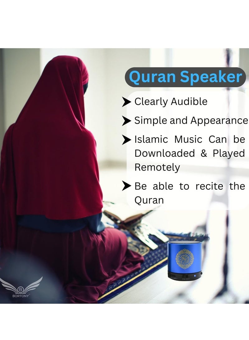 ELTRAZONE SQ200 Portable Bluetooth Quran Speaker – 8GB MP3 Player with Remote Control, FM Radio, and Quran Translation (Blue) - Image 2