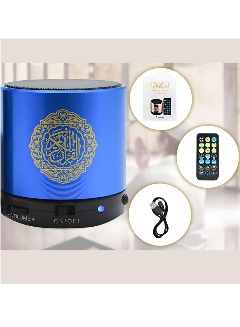 ELTRAZONE SQ200 Portable Bluetooth Quran Speaker – 8GB MP3 Player with Remote Control, FM Radio, and Quran Translation (Blue) - Image 3