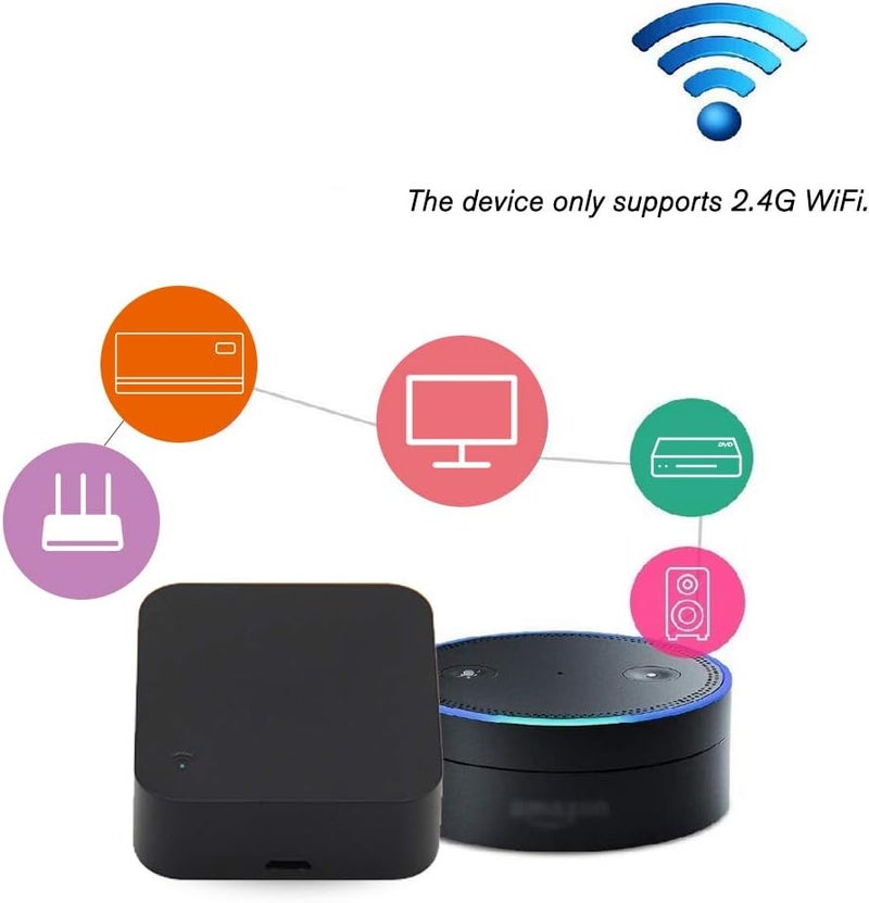 Irfora جهاز تحكم عن بعد ذكي بالوايفاي والأشعة تحت الحمراء (WiFi 2.4Ghz)، يدعم التحكم بالأجهزة مثل مكيفات الهواء، أجهزة التلفاز، أجهزة DVD، ومراوح الهواء، ويتوافق مع تطبيق Tuya Smart Life، بالإضافة إلى أنظمة التحكم الصوتي مثل Alexa وGoogle Home وIFTTT. - Image 3