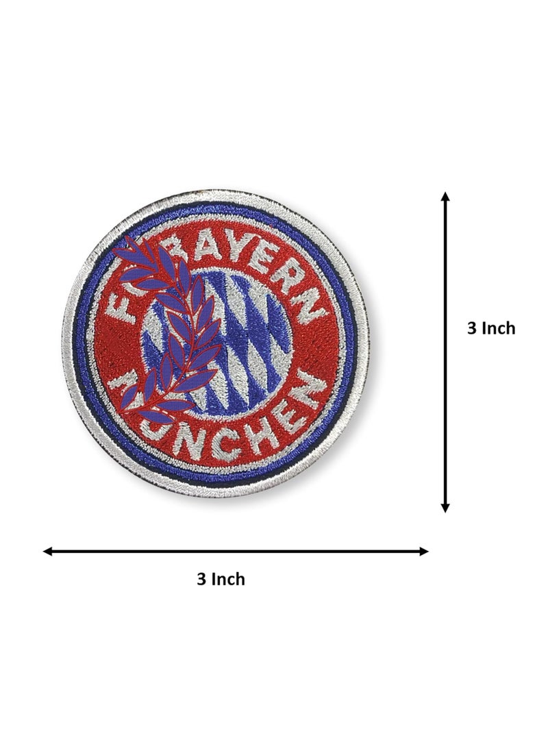 ILMUSH Pack of 2 Ignore GarlandWreath Ironon or Sewon Embroidered Patch for Embroidery on Accessories FC Bayern Munich ILMUSH 3 X 3 inches  - Image 4