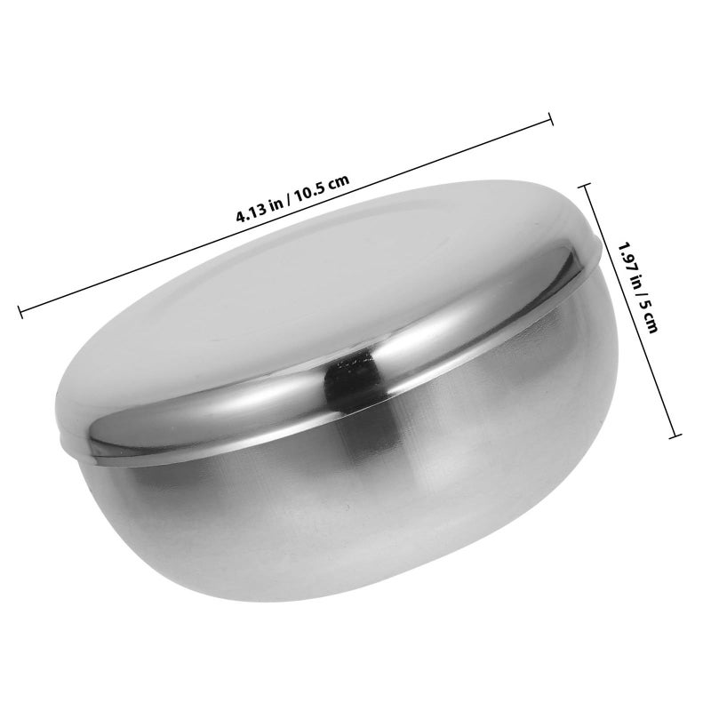 Stainless Steel Double Wall Insulated Bowl with Lid Medium 201 Grade for Rice Soup - Image 3