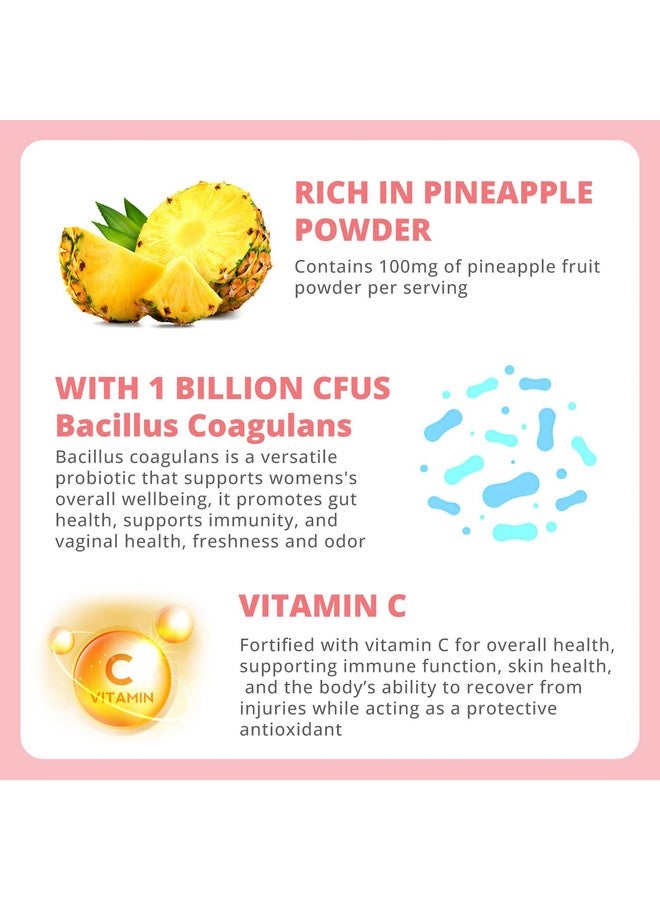 Premium Feminine Balance Gummies - Women's pH Balance & Vaginal Probiotics Support with Immune Support - Vegan, Gluten-Free - Hawaiian Pineapple Flavor - 60 Count - Image 5