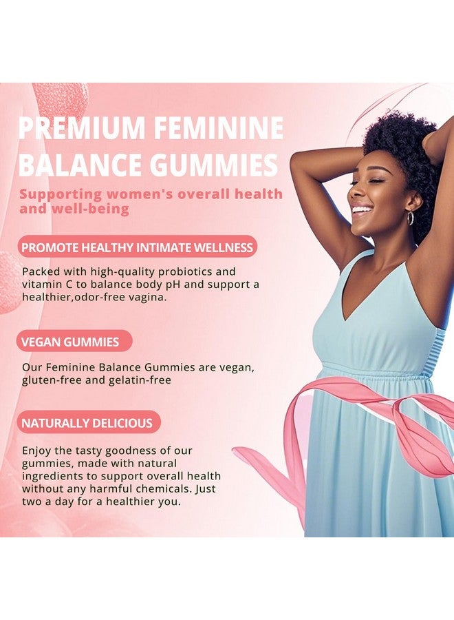 Premium Feminine Balance Gummies - Women's pH Balance & Vaginal Probiotics Support with Immune Support - Vegan, Gluten-Free - Hawaiian Pineapple Flavor - 60 Count - Image 4