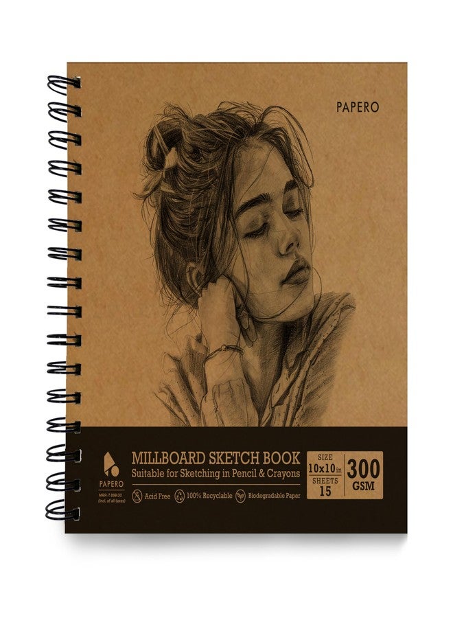 PaperO Millboard Sketchbook – 10 Inch | 300 GSM Premium Sheets | 15 Pages | Metal Wire-O Bound | Ideal for Sketching, Drawing & Mixed Media Art - Image 1