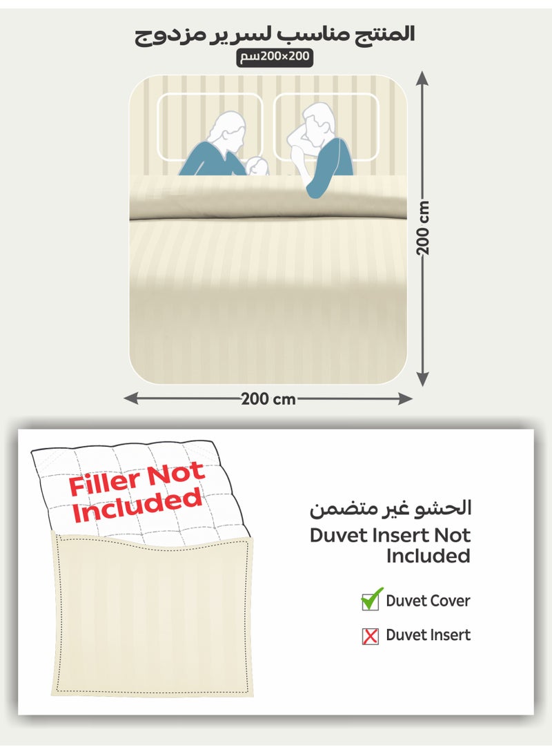 Donetella Striped Duvet Cover Set King Size 260x240 cm - 6-Pcs Bed Set, Microfiber Fabric - 1 Duvet Cover, 1 Fitted Sheet, 2 Pillow Sham, 2 Pillowcase (Filler Not Included) - Image 3