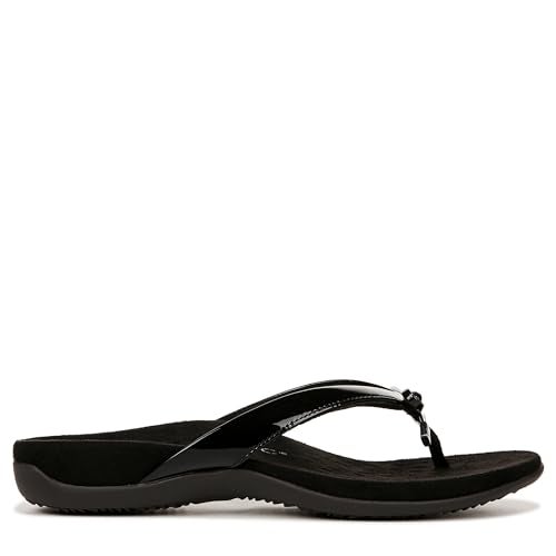 Vionic Bella Thong Sandals Black Patent 8 M - Image 4