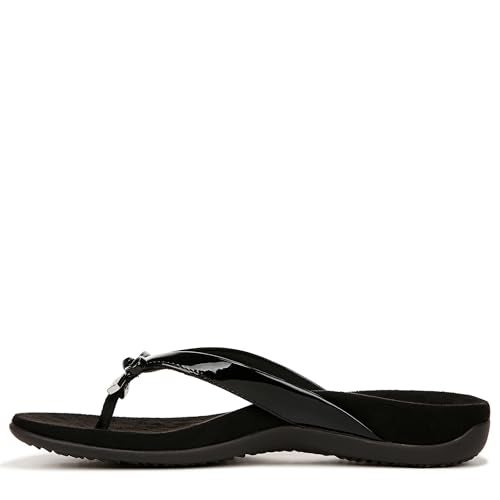 Vionic Bella Thong Sandals Black Patent 8 M - Image 3