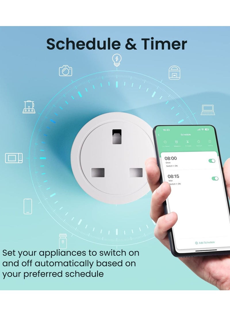 هومستر واي فاي Smart Plug 16A 2.4GHz التحكم عن بعد ومواقت رصد الطاقة متوافق مع جوجل هوم - Image 3